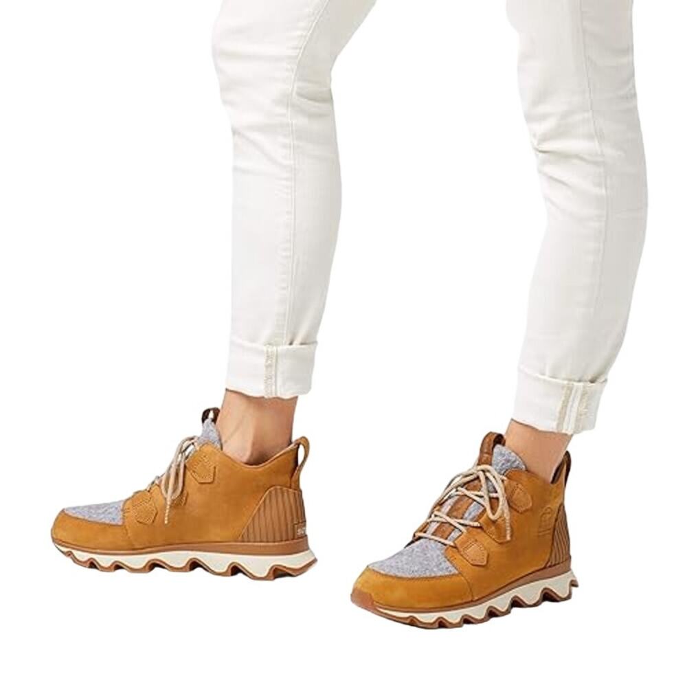 Sorel Caribou Kinetic Boots Lace Up Ankle Waterproof Fleece Cozy Camel Brown 8
